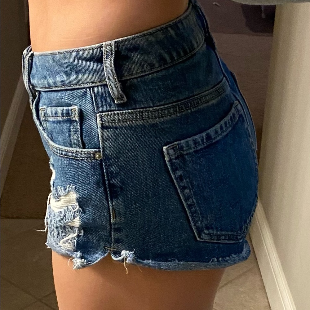 Blue jean Shorts with rips from Pacsun